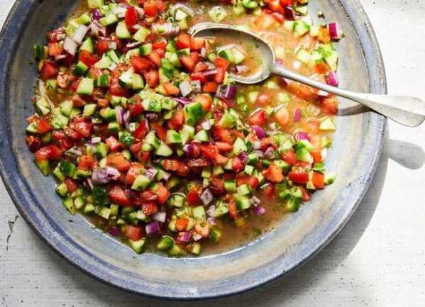 SALAD E SHIRAZI( CUCUMBER, TOMATO AND ONION SALAD)